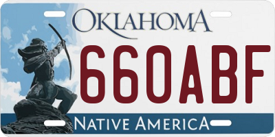 OK license plate 660ABF