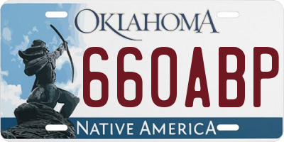 OK license plate 660ABP