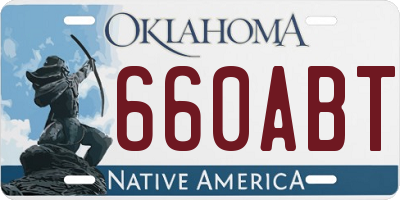 OK license plate 660ABT