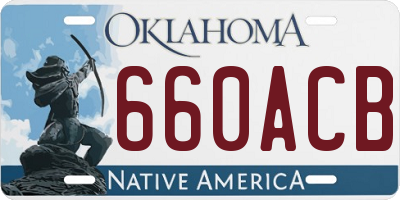 OK license plate 660ACB