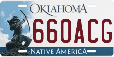 OK license plate 660ACG