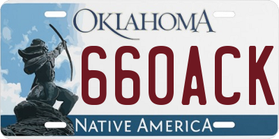 OK license plate 660ACK