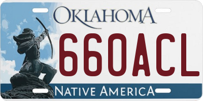 OK license plate 660ACL