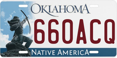 OK license plate 660ACQ