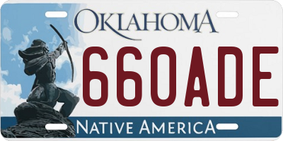 OK license plate 660ADE