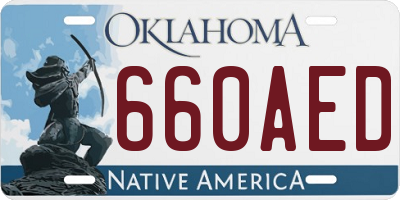 OK license plate 660AED