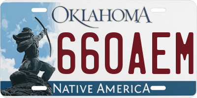 OK license plate 660AEM