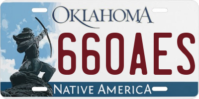 OK license plate 660AES