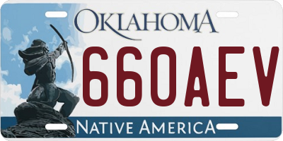OK license plate 660AEV