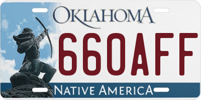OK license plate 660AFF