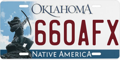OK license plate 660AFX