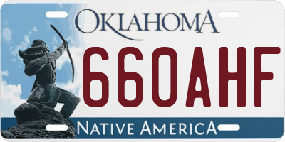 OK license plate 660AHF