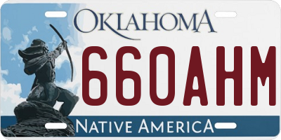 OK license plate 660AHM