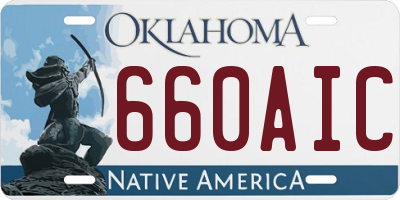 OK license plate 660AIC