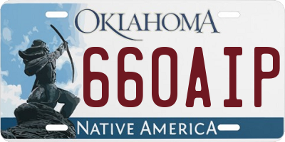 OK license plate 660AIP