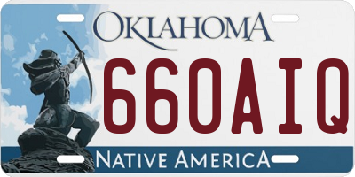 OK license plate 660AIQ