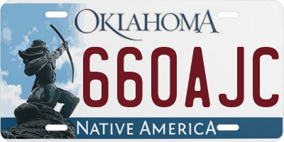 OK license plate 660AJC