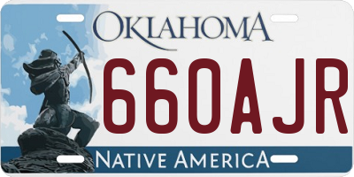 OK license plate 660AJR