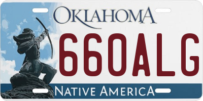 OK license plate 660ALG