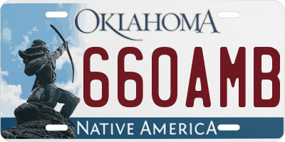 OK license plate 660AMB