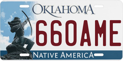 OK license plate 660AME
