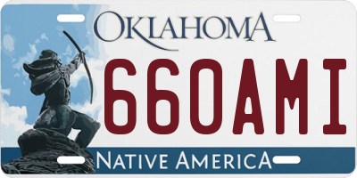 OK license plate 660AMI
