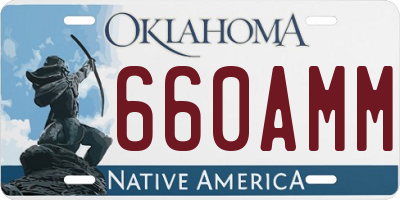 OK license plate 660AMM