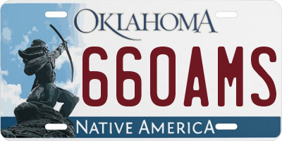 OK license plate 660AMS
