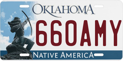 OK license plate 660AMY