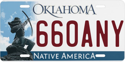 OK license plate 660ANY