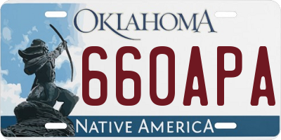 OK license plate 660APA