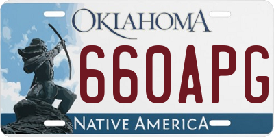 OK license plate 660APG