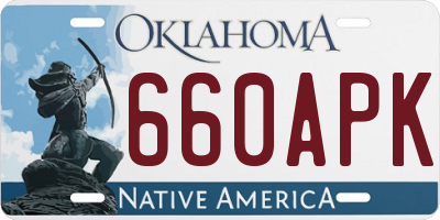 OK license plate 660APK