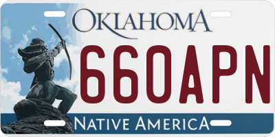 OK license plate 660APN