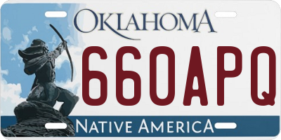 OK license plate 660APQ