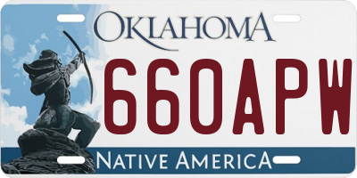 OK license plate 660APW