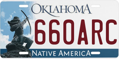 OK license plate 660ARC