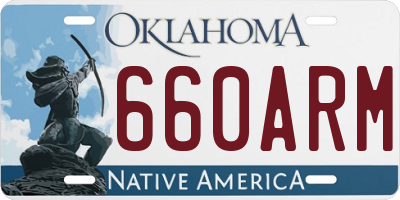 OK license plate 660ARM