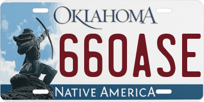 OK license plate 660ASE