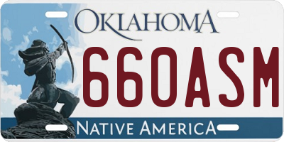 OK license plate 660ASM