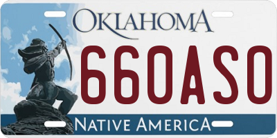 OK license plate 660ASO
