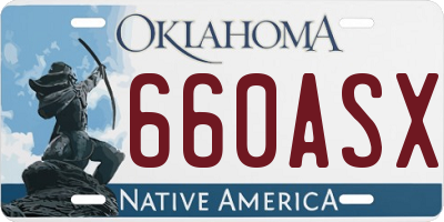 OK license plate 660ASX