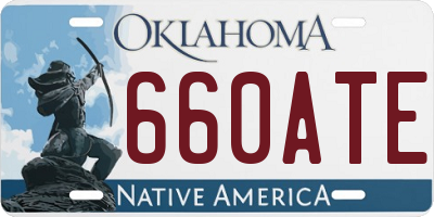 OK license plate 660ATE