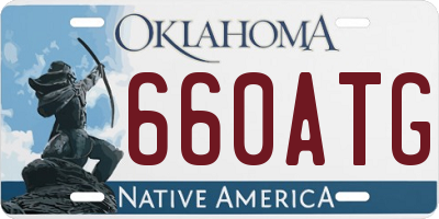 OK license plate 660ATG