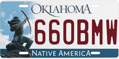 OK license plate 660BMW