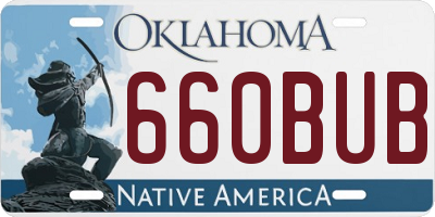 OK license plate 660BUB