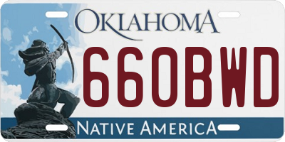 OK license plate 660BWD