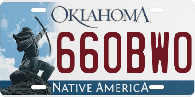 OK license plate 660BWO