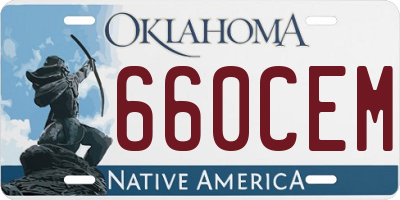 OK license plate 660CEM