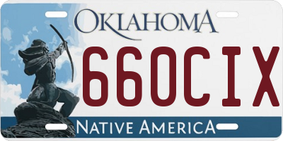 OK license plate 660CIX